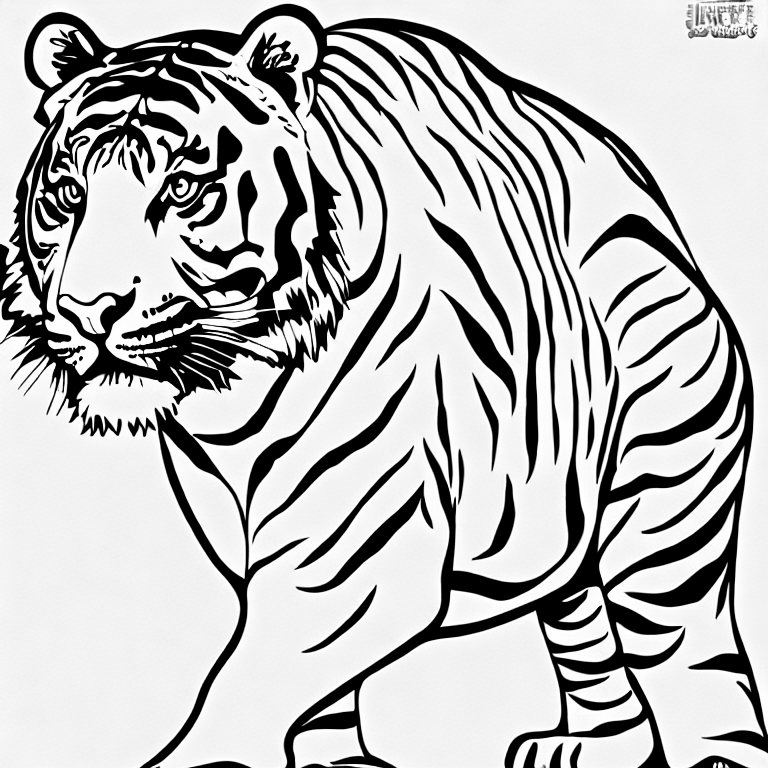 Coloring page of tiger