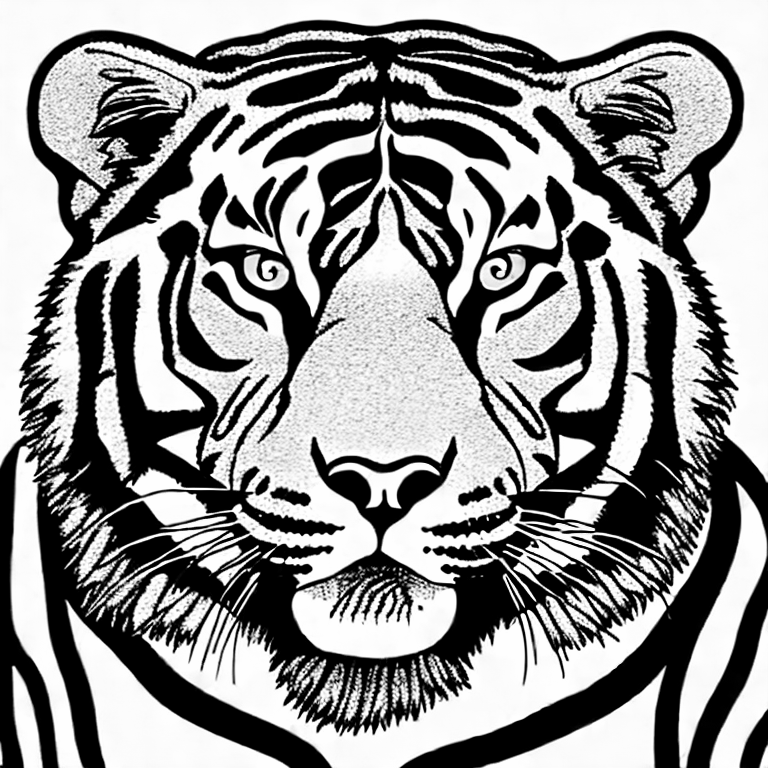 Coloring page of tiger cabby