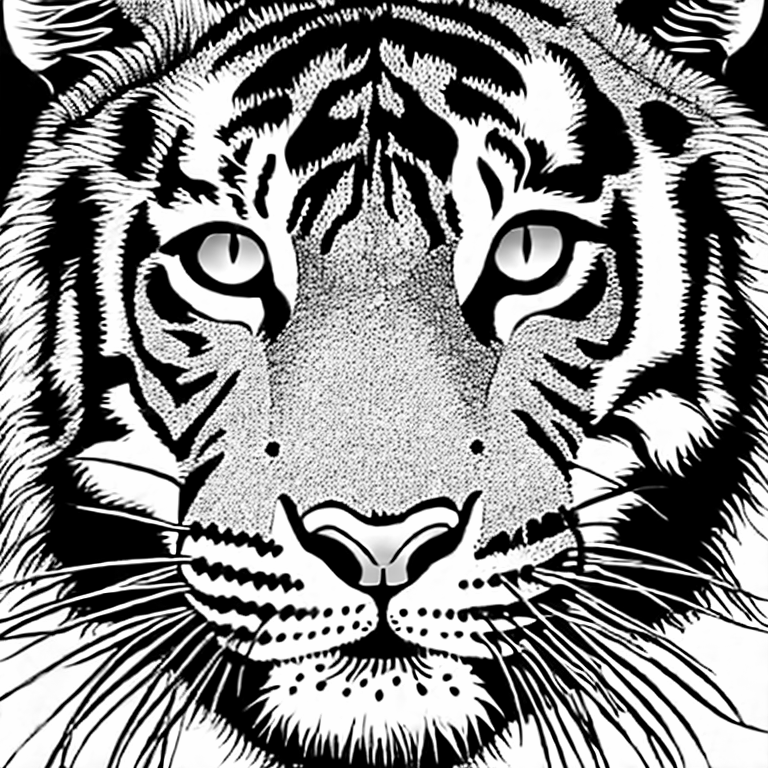 Coloring page of tiger kids