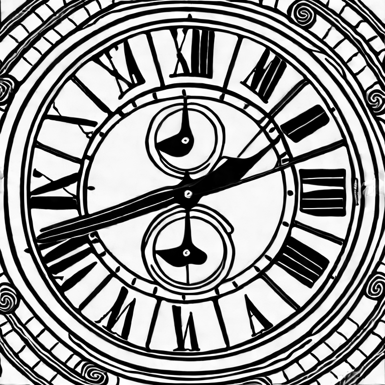 Coloring page of time