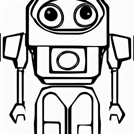 Coloring page of tiny robot questioning the meaning of life