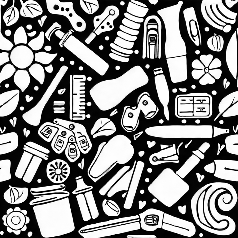 Coloring page of tools