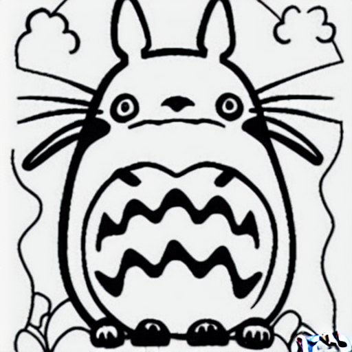 Coloring page of totoro