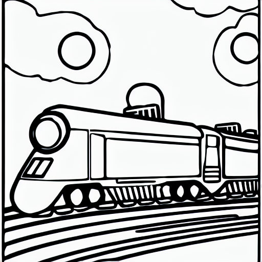 Coloring page of trains