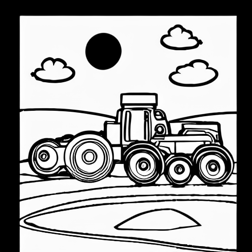Coloring page of traktor chelyabinsk
