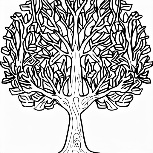 Coloring page of tree