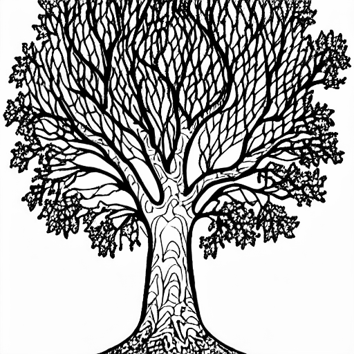 Coloring page of trees