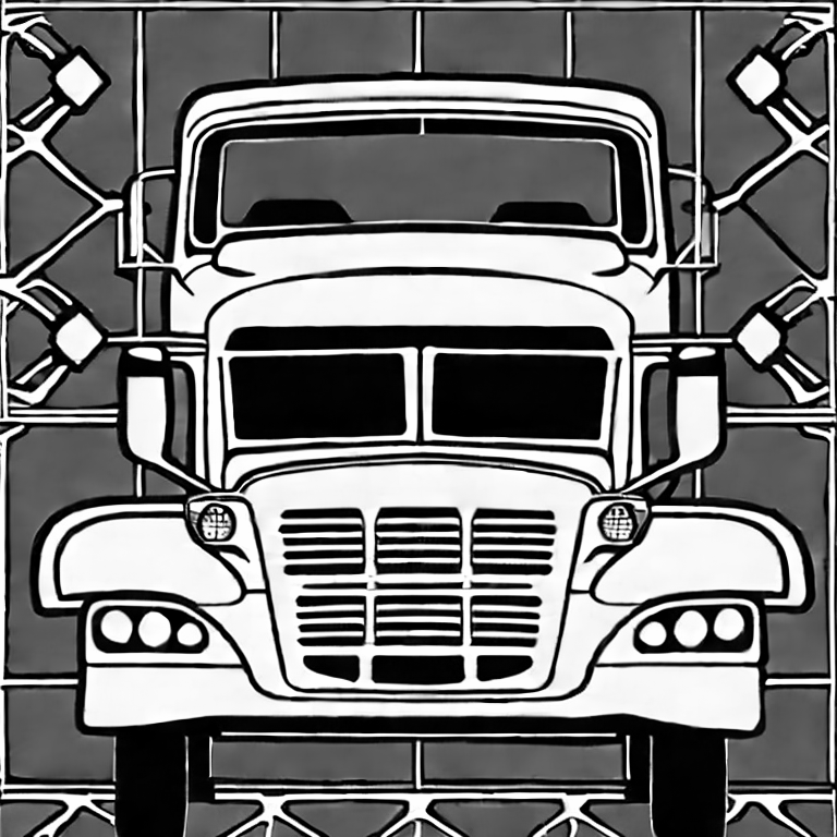 Coloring page of truck