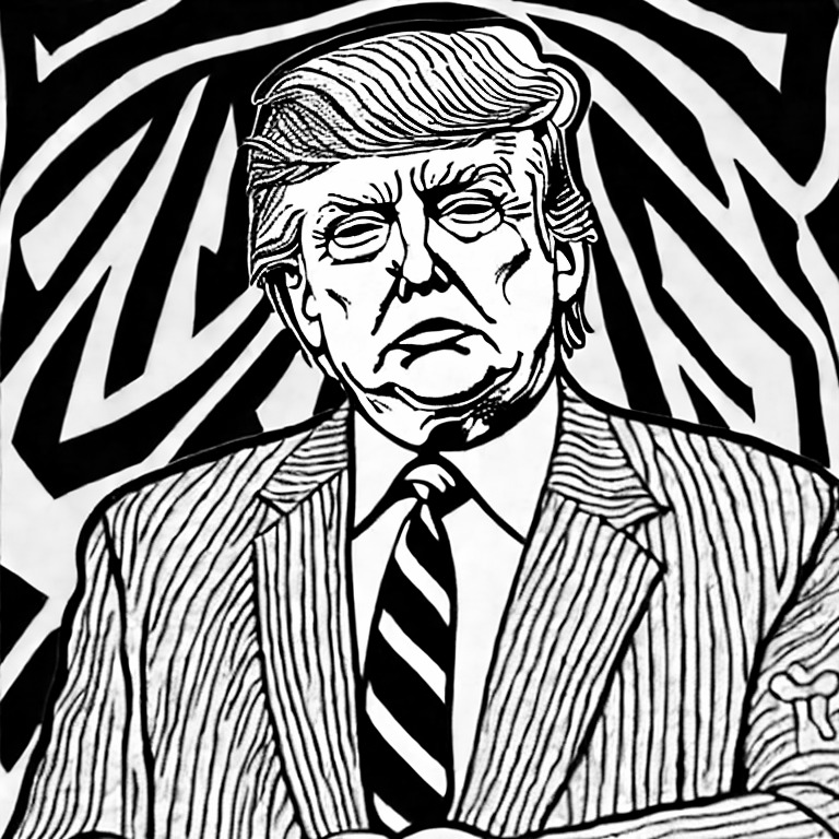 Coloring page of trump