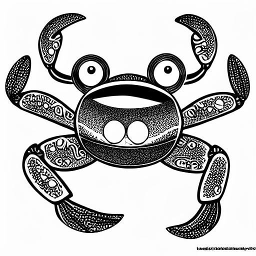 Coloring page of twenty eyed monster crab