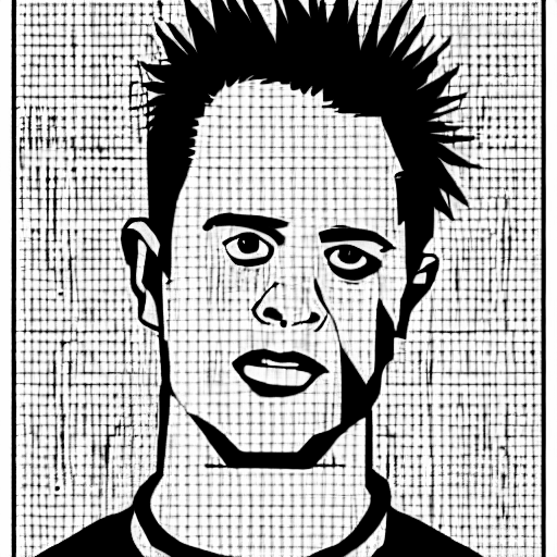 Coloring page of tyler durden