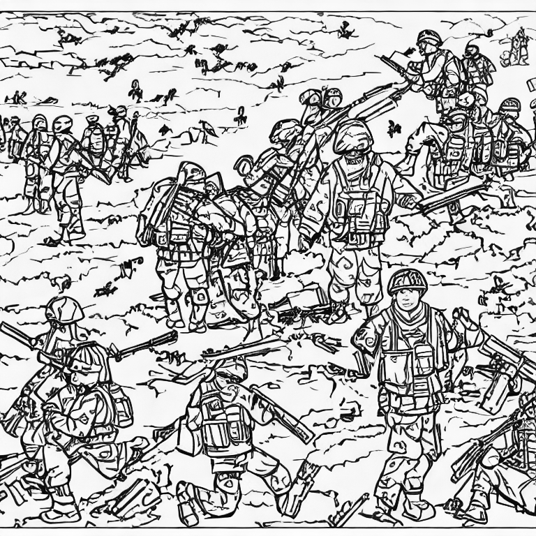 Coloring page of ukraine war