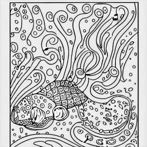 Coloring page of under the sea