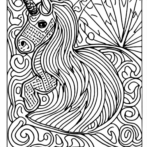 Coloring page of unicorn