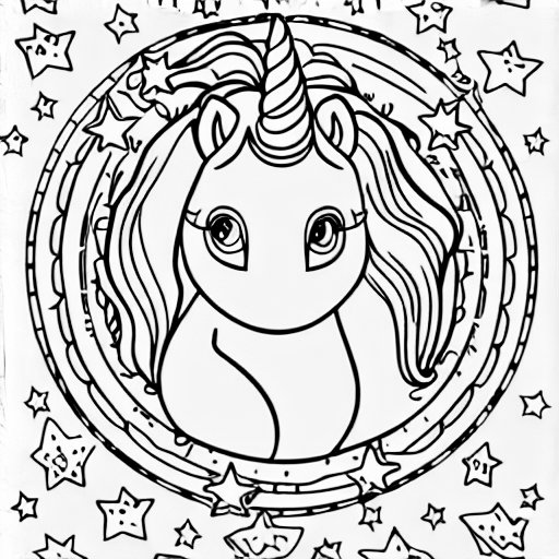 Coloring page of unicorn baby