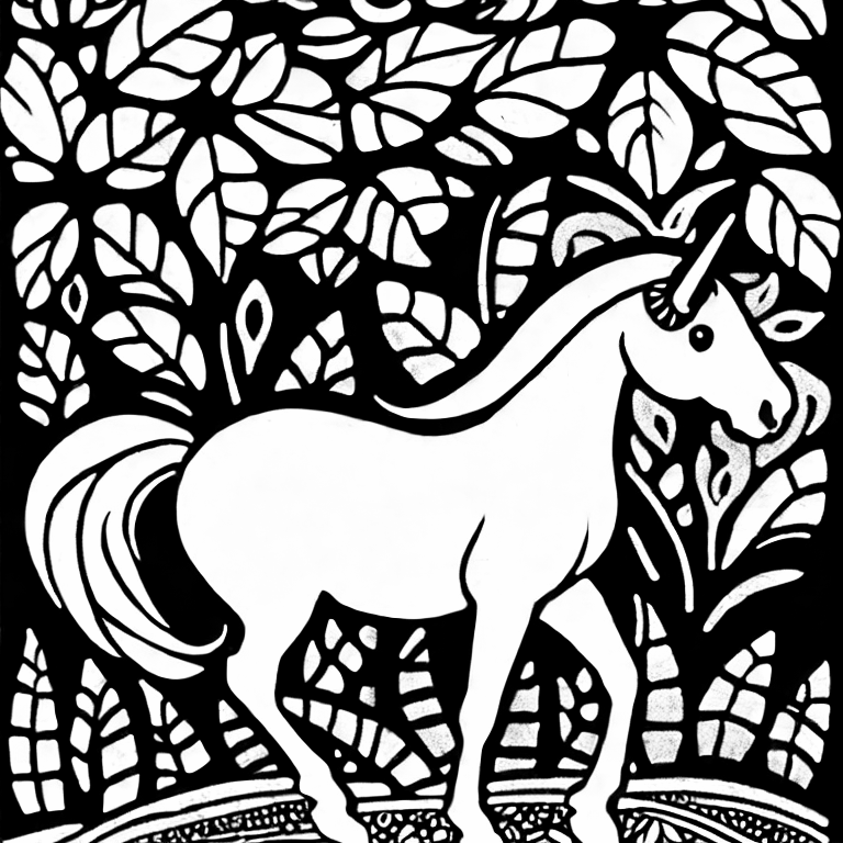 Coloring page of unicorns baby