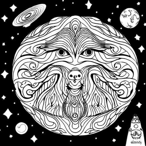 Coloring page of universe spirit animals