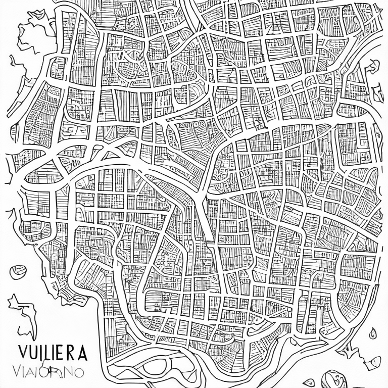 Coloring page of valencia map ilustrated