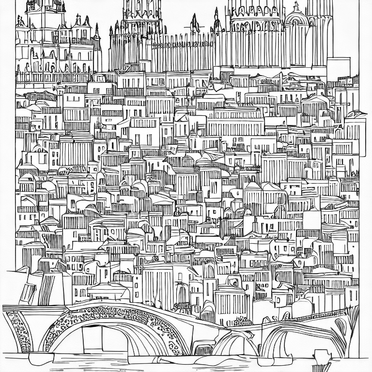 Coloring page of valencia spain