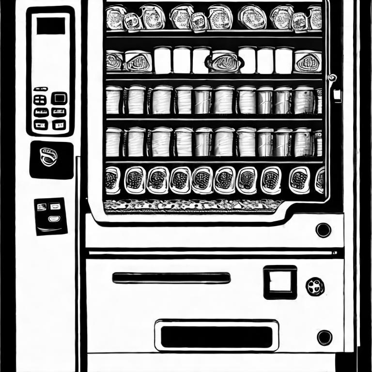 Coloring page of vending machine