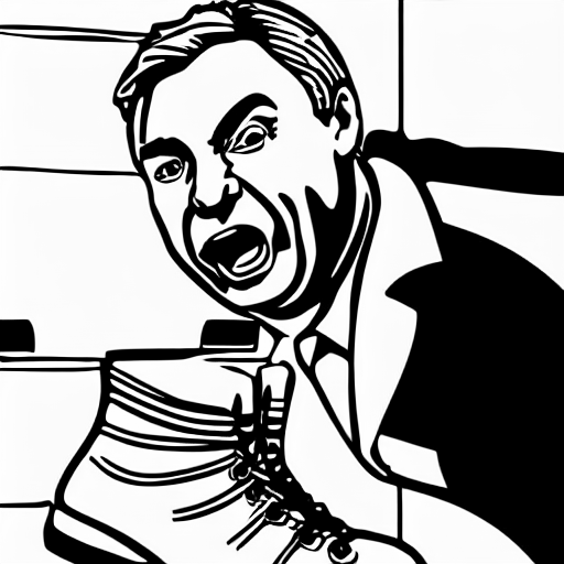 Coloring page of viktor orban licking putin s boots
