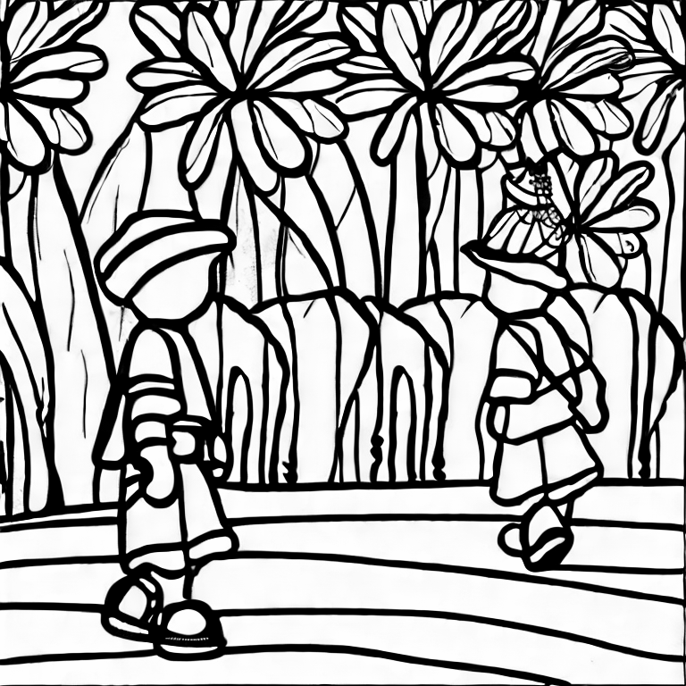 Coloring page of walk