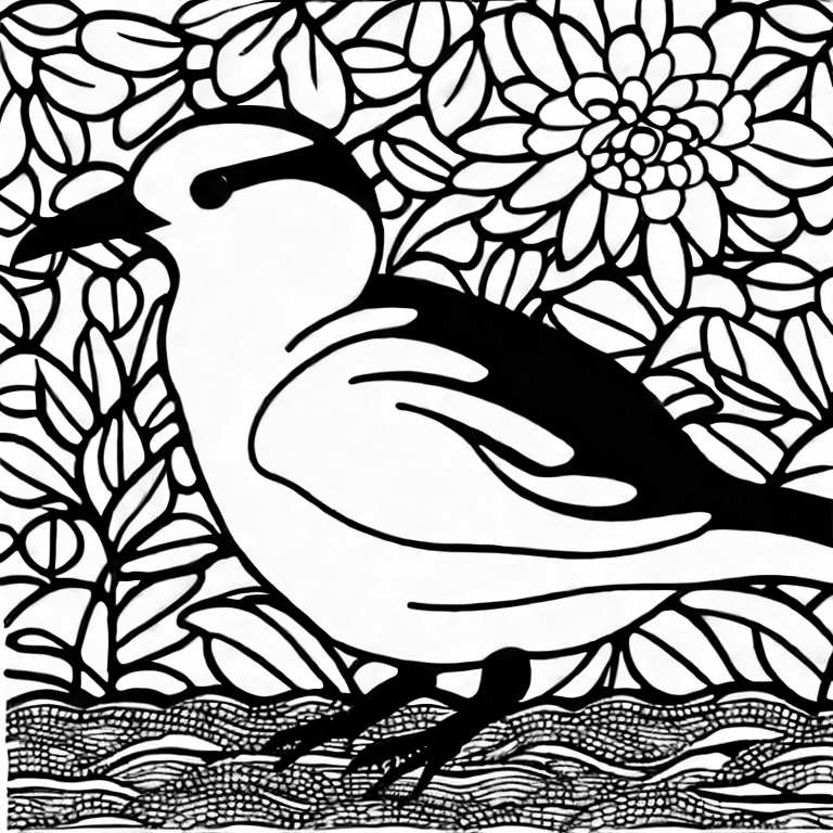 Coloring page of water bird