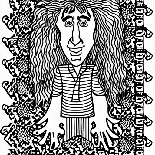 Coloring page of weird al