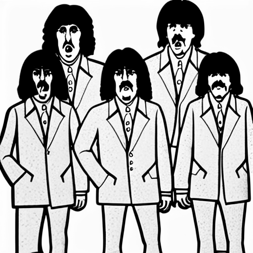 Coloring page of weird al in the beatles