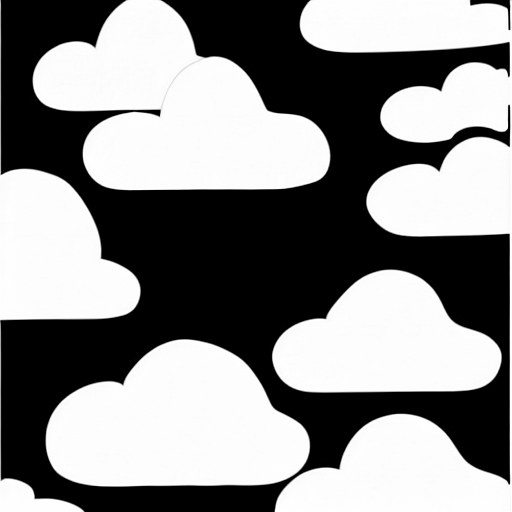 Coloring page of white fluffy clouds