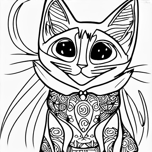 Coloring page of winking miqote