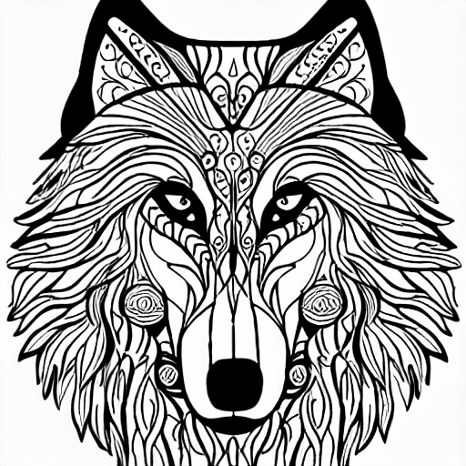 Coloring page of wolf