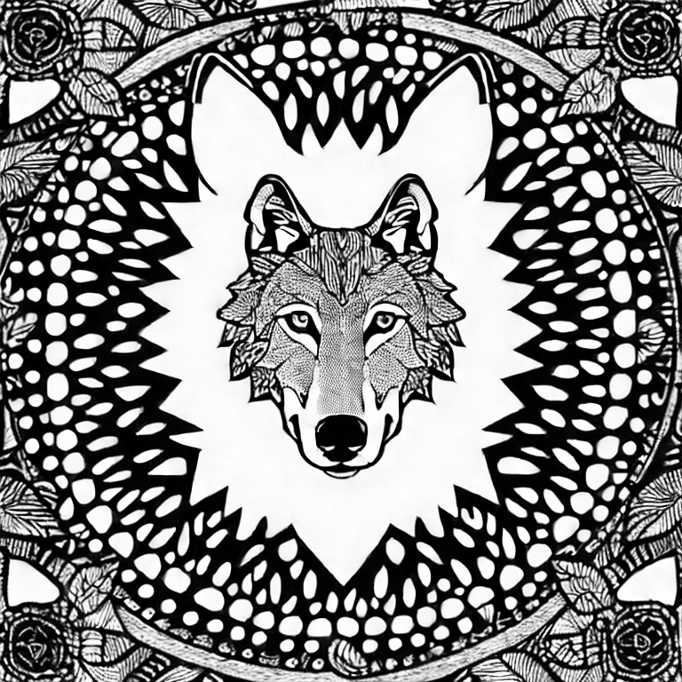 Coloring page of wolf en een beer
